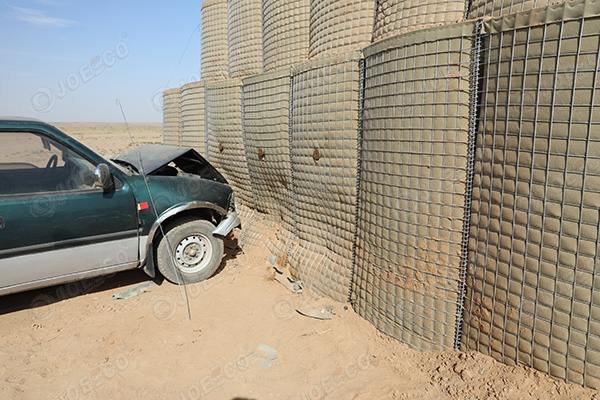 JOESCO military barrier was tested with vehicle impacting