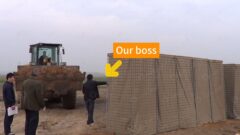 This time he succeeded in filling the JOESCO barrier with excavator with the direction of our boss thumbnail