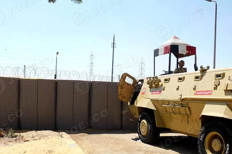 hesco barrier of police station